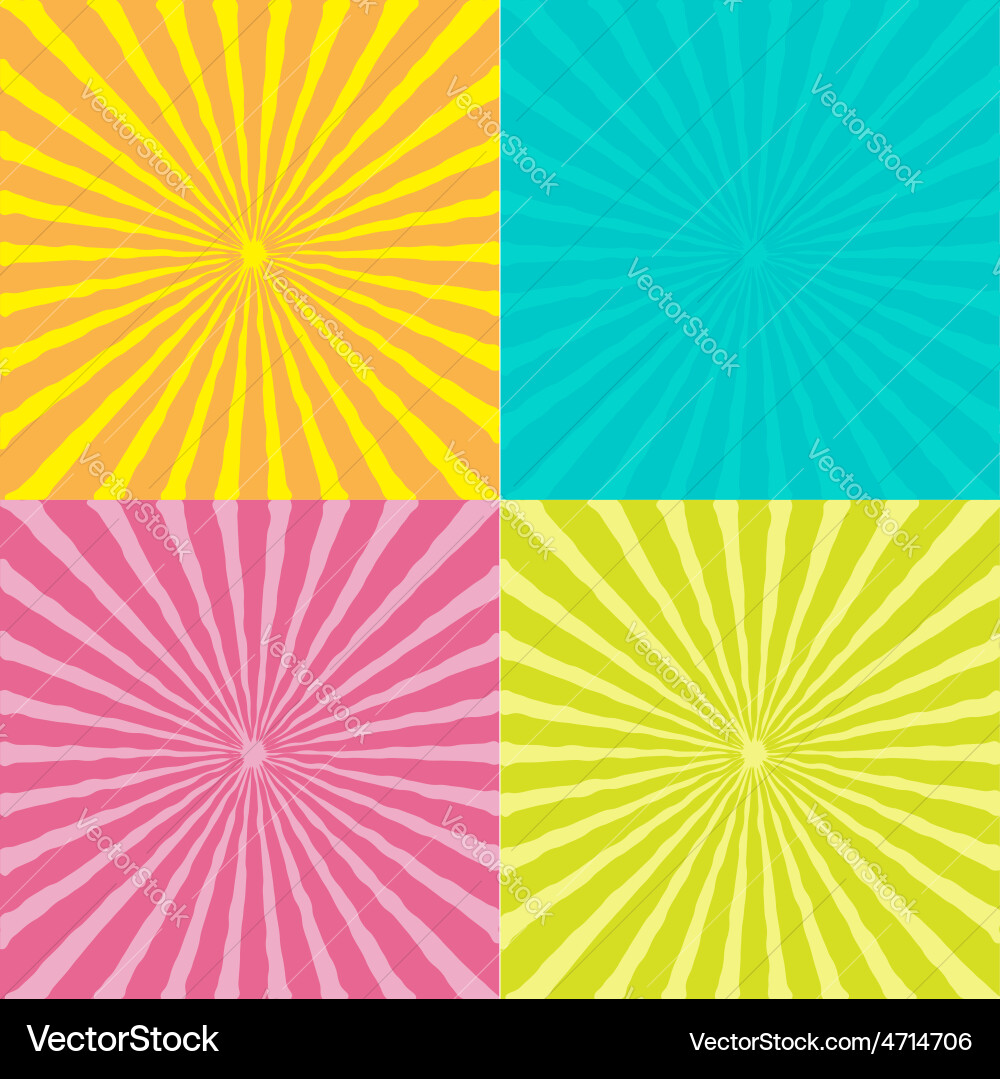 Sunburst set with wave ray of light template Vector Image