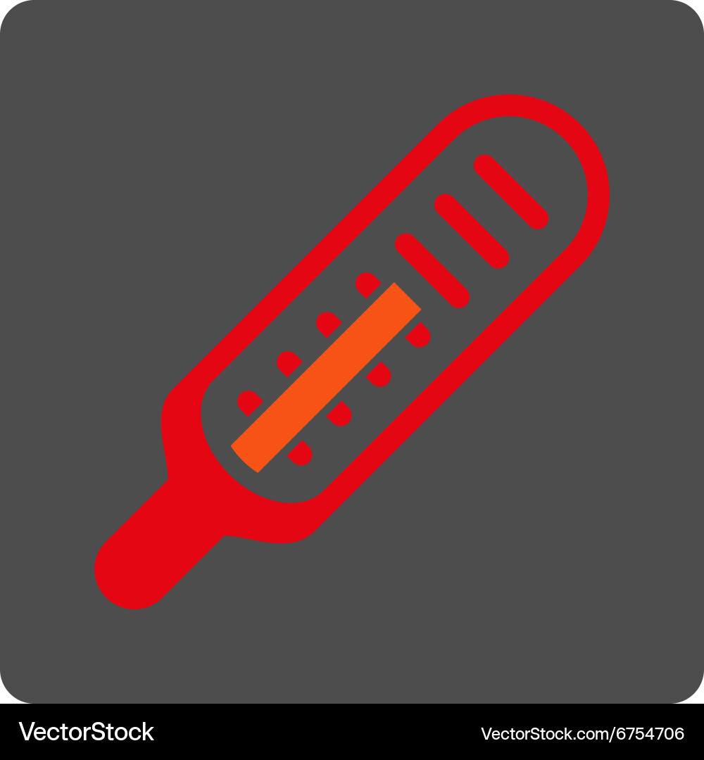 Thermometer rounded square button vector image