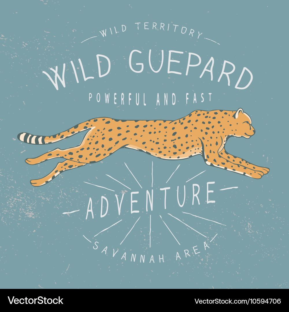 Vintage Guepard Label Vector Image