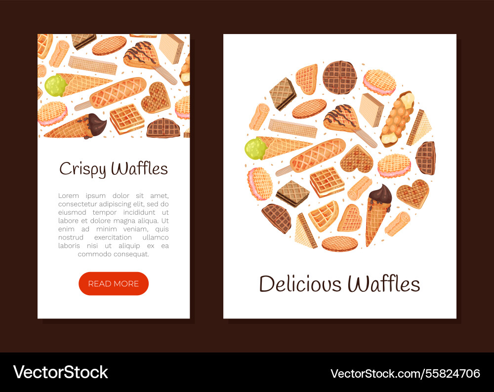 Waffles food as pastry dessert banner design Waffles food as pastry dessert banner design vector image