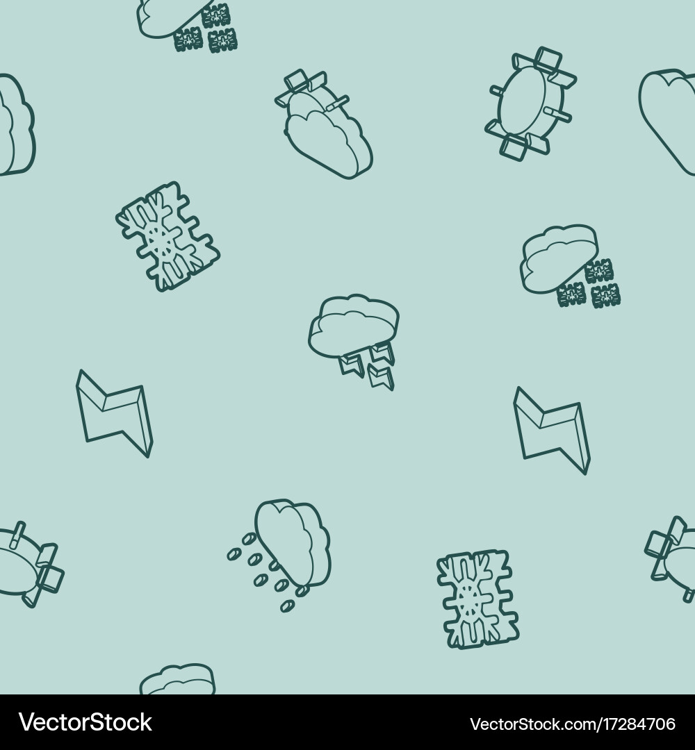 Weather outline isometric pattern vector image