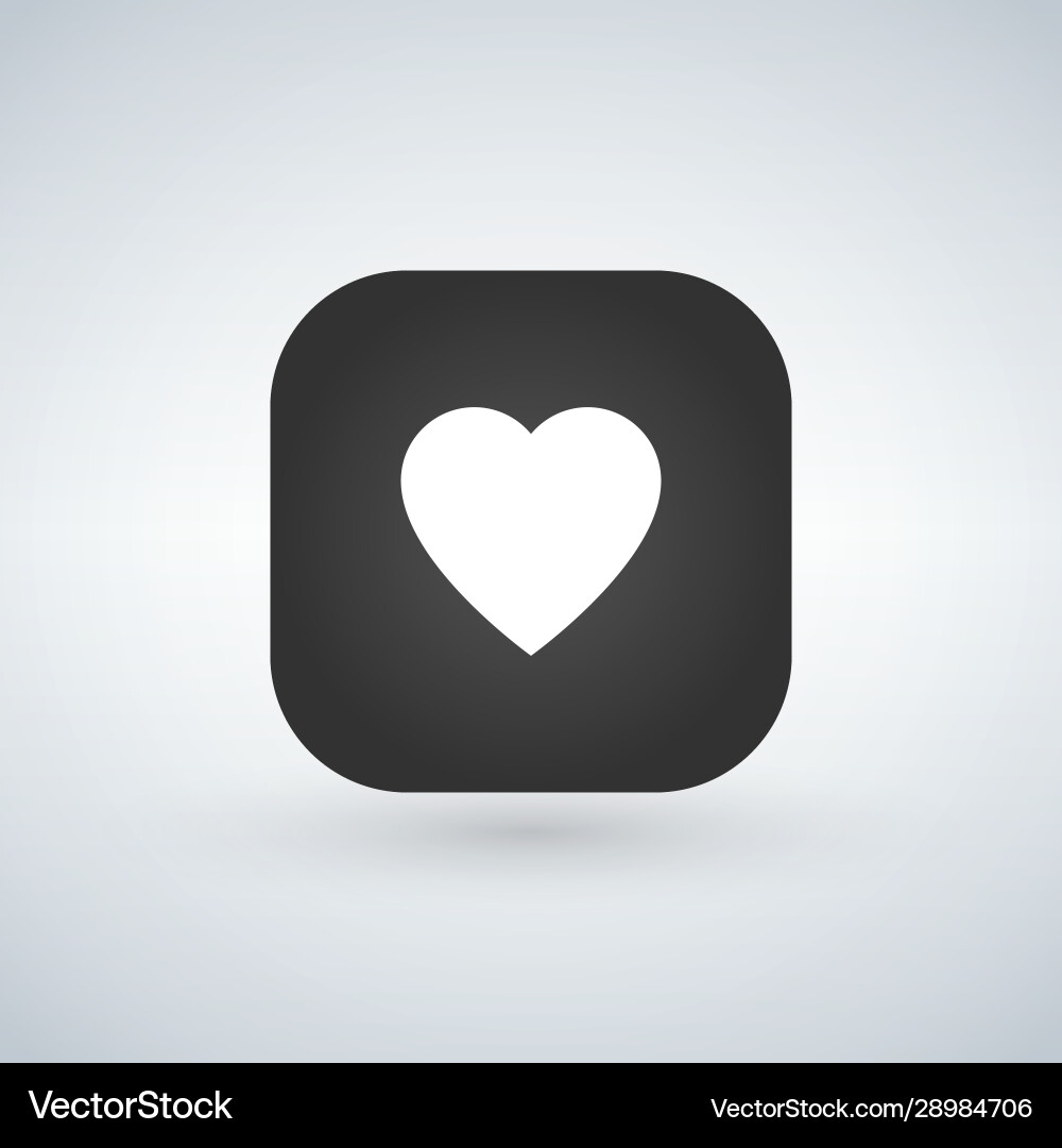 White heart icon over application button White heart icon over application button vector image