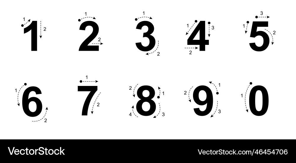 Writing numbers practice how vector image