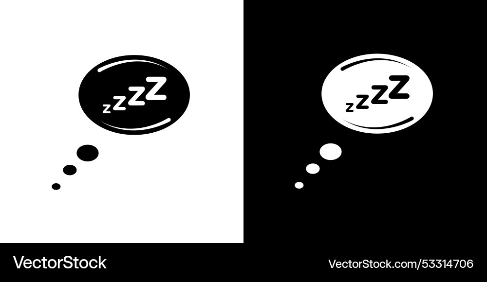 Zzz icon isolated flat in outline Vector Image