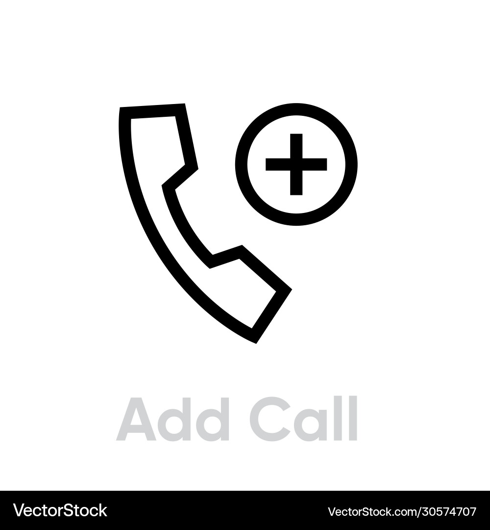 Add call icon editable outline vector image
