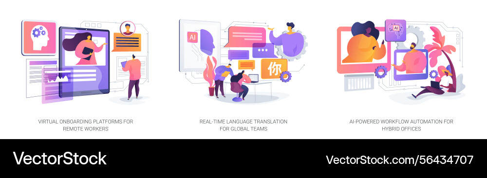 Ai and digital tools optimizing workflows abstract Ai and digital tools optimizing workflows abstract vector image