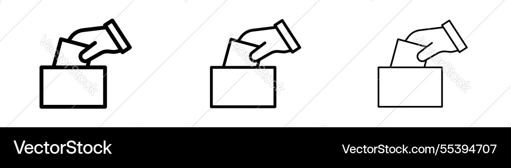 Ballot icons in three different stroke lines vector image