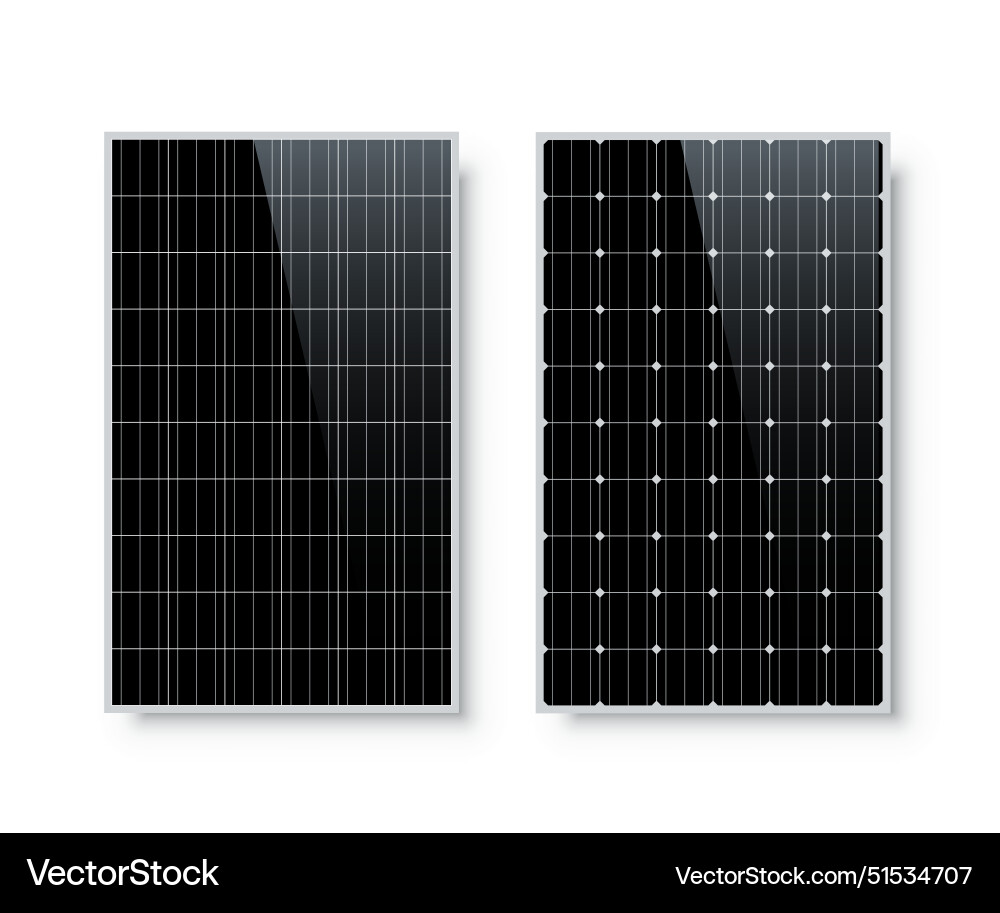 Black solar panel texture set Royalty Free Vector Image