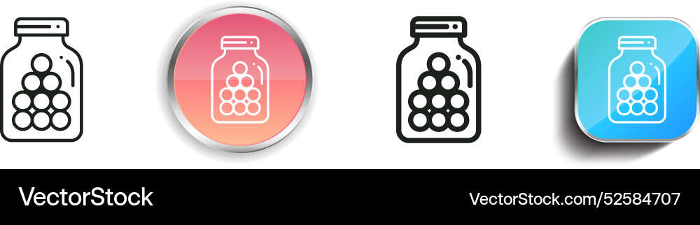 Candy jar icon thin linear regular and button Candy jar icon thin linear regular and button Vector Image