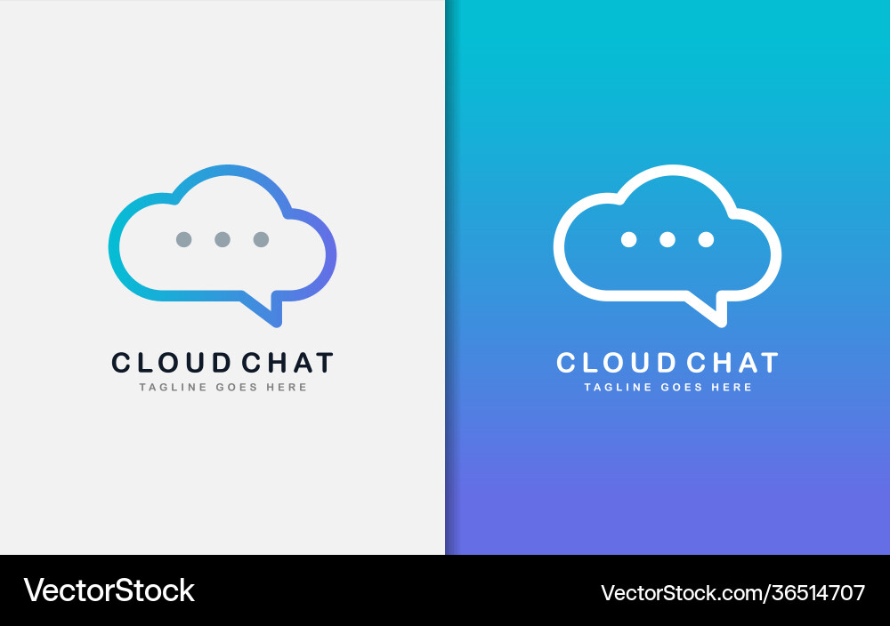 Cloud-Chat-Logo Design abstrakte Blase Cloud-Chat-Logo Design abstrakte Blase Vektorbild