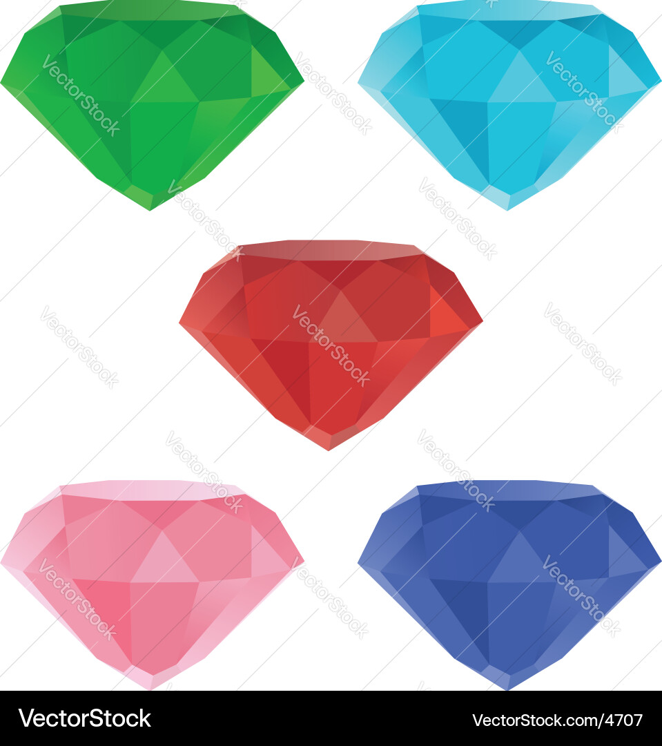 Colorful Gemstones Vector Image