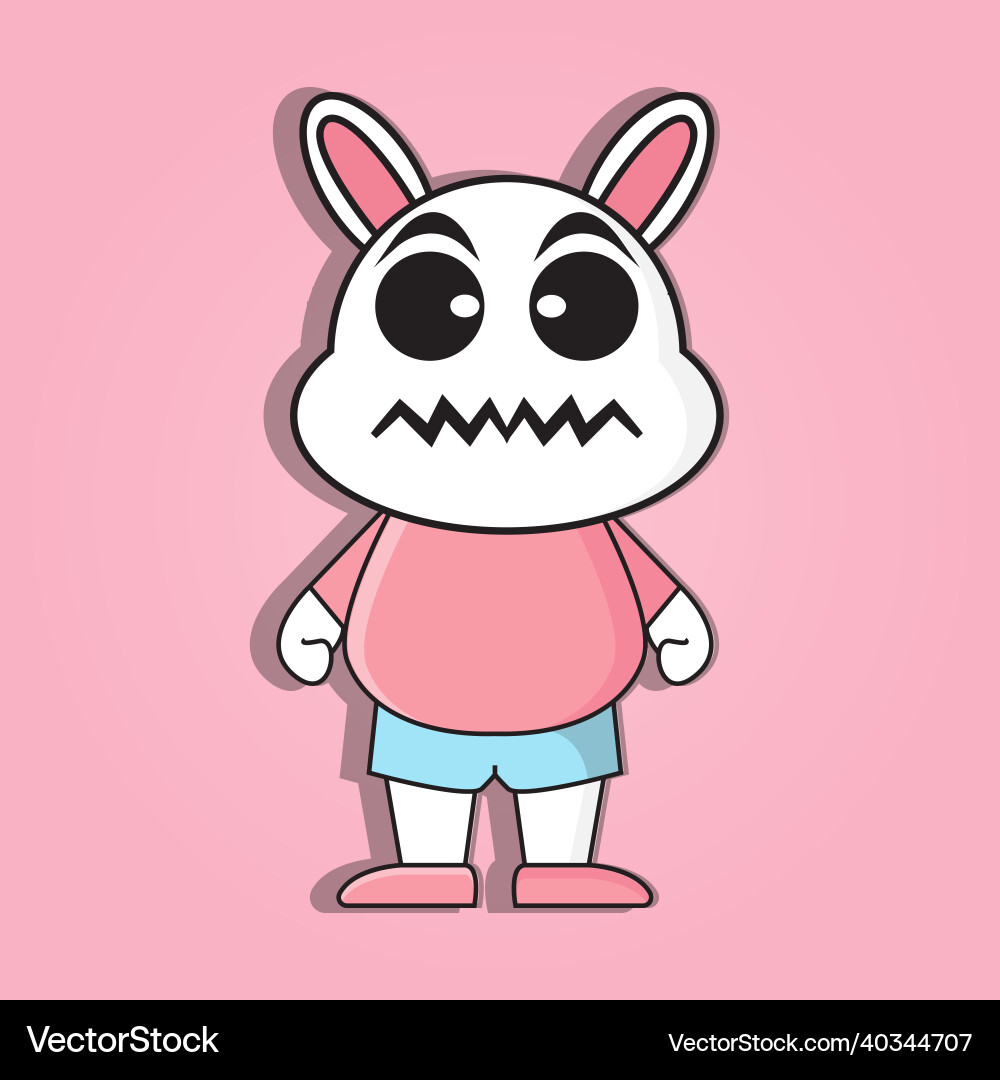 Cute scary bunny character cartoon nft – Royalty-Free Vector | VectorStock
