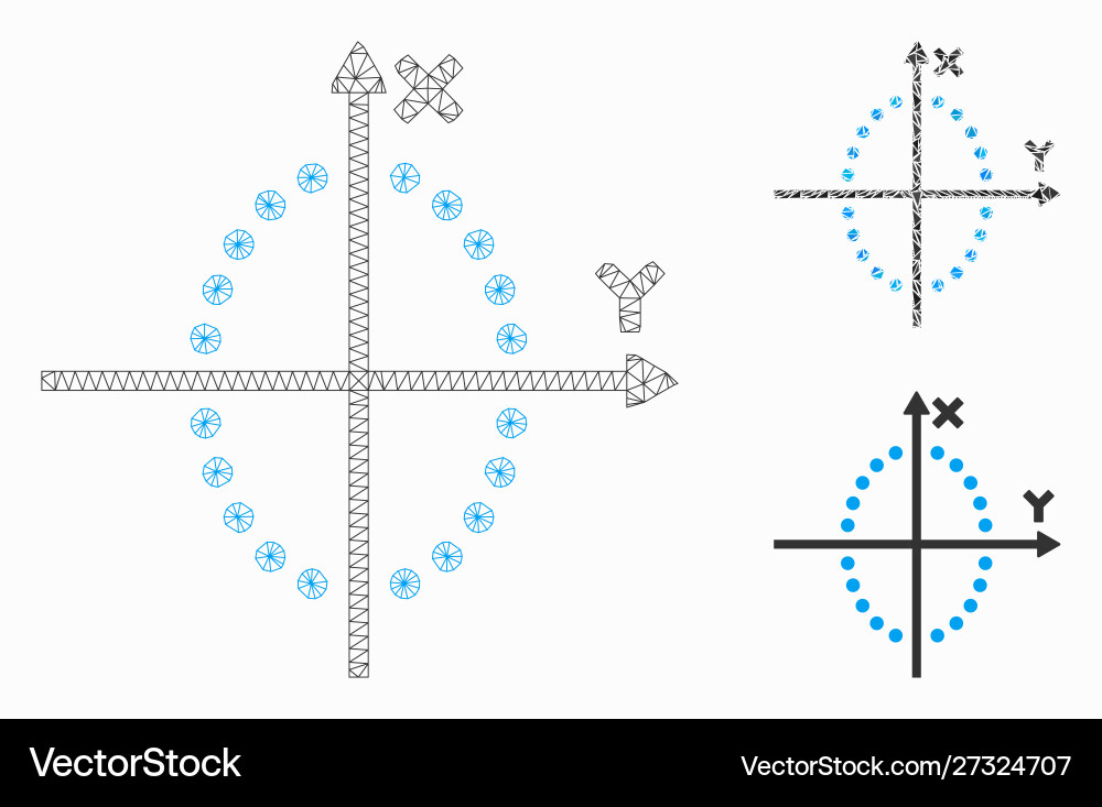 Ellipse plot mesh wire frame model Ellipse plot mesh wire frame model vector image