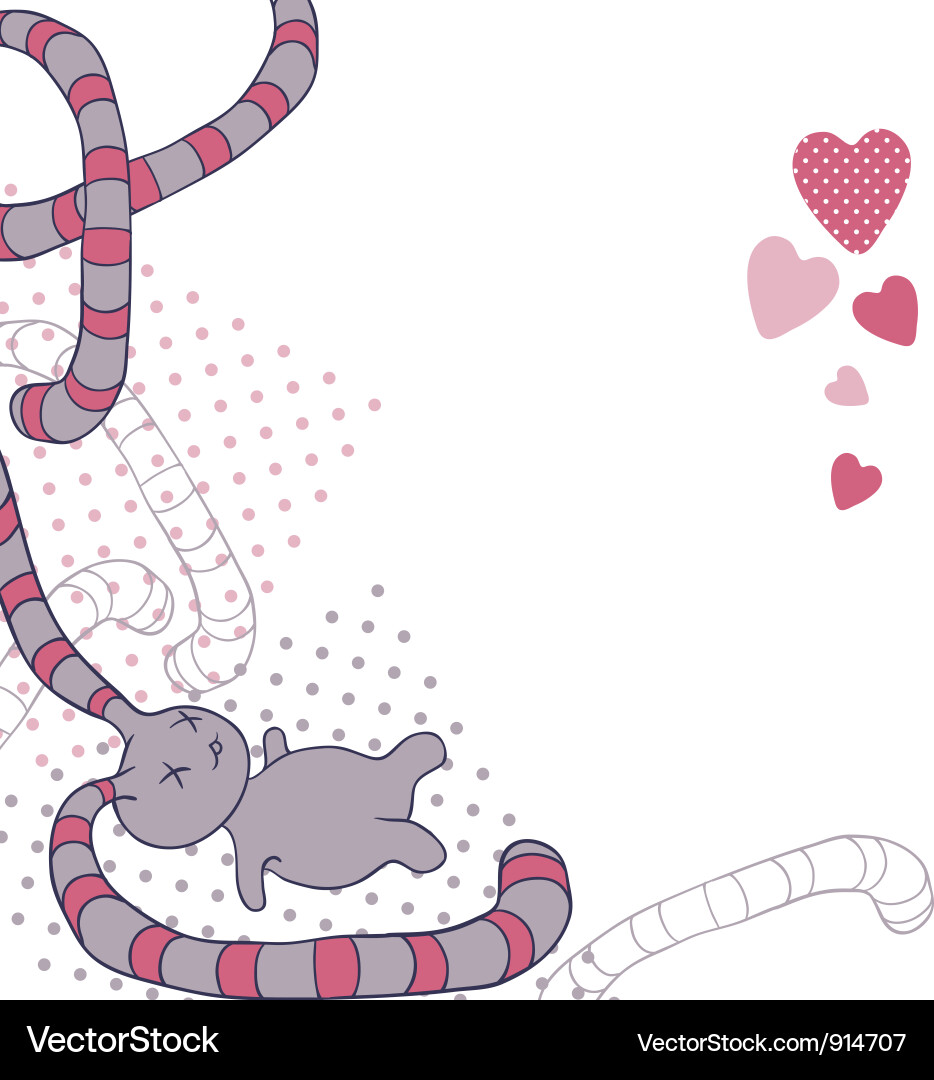 Funny background with doodle kawaii Vector Image