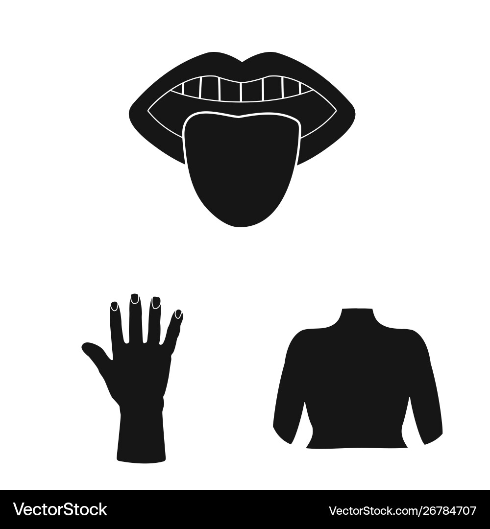 Isolated object body and part icon collection Isolated object body and part icon collection vector image