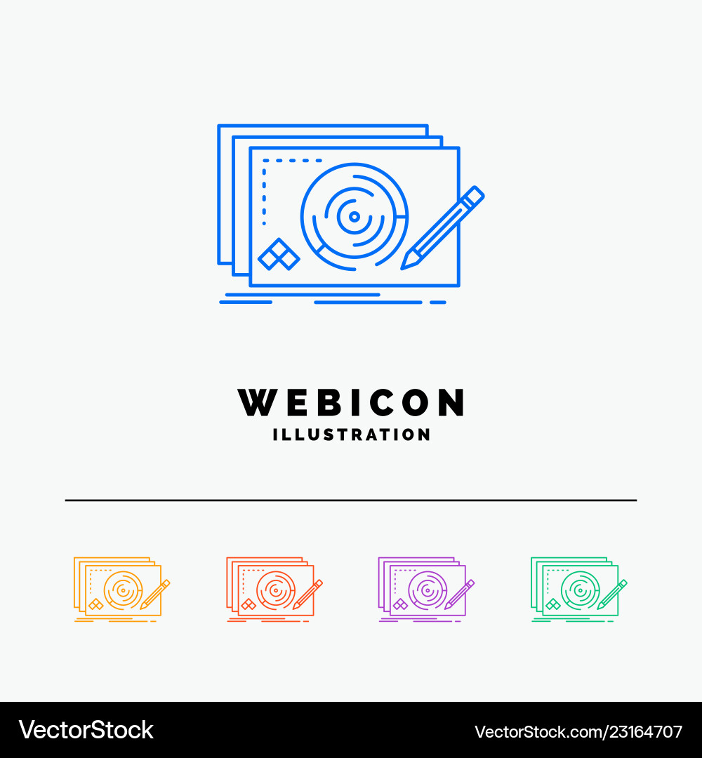 Level design new complete game 5 color line web Level design new complete game 5 color line web vector image