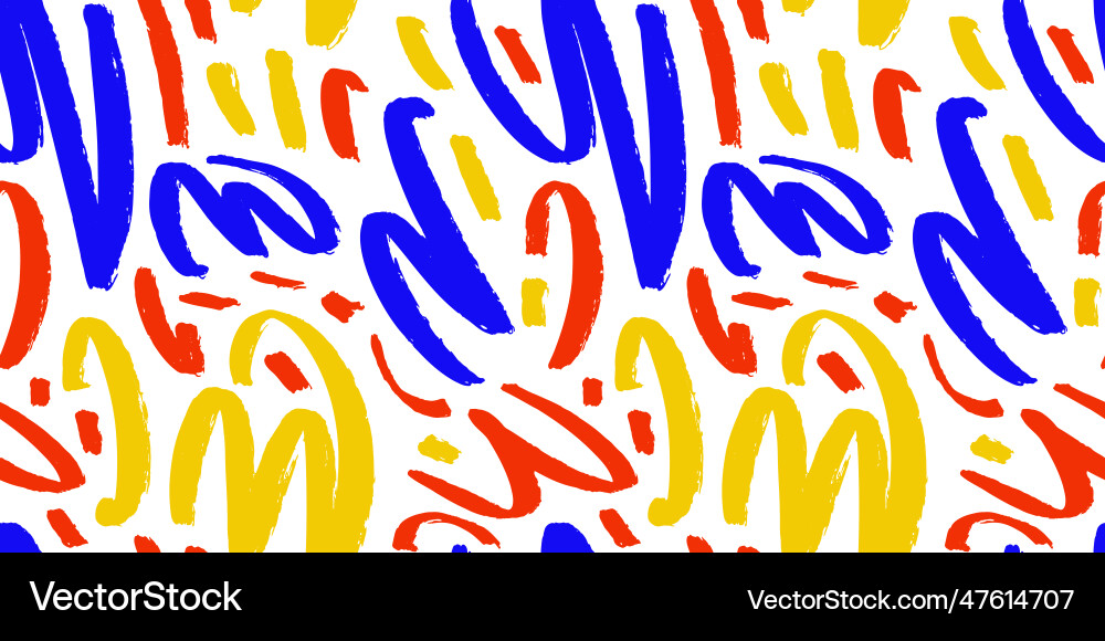 Marker drawn scribble abstract seamless pattern vector image