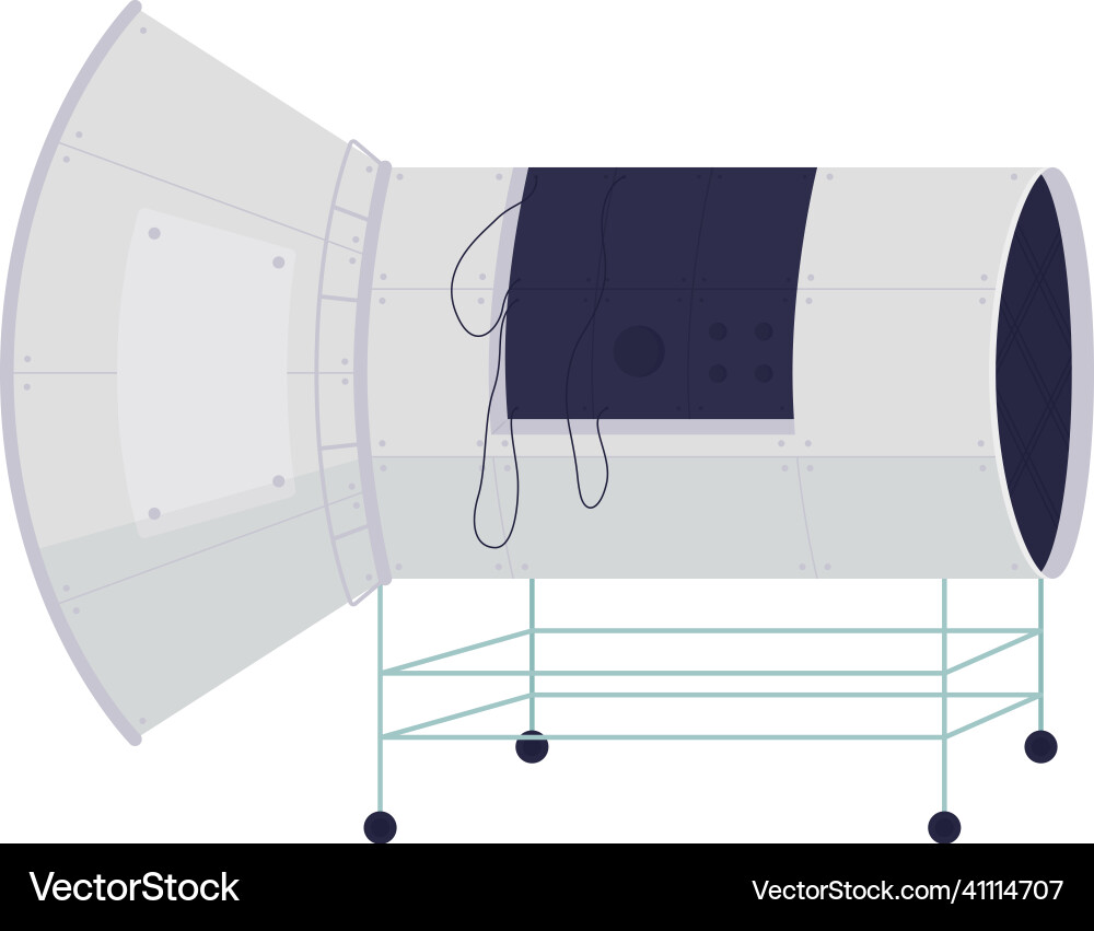 Modern spaceship parts flat color object Modern spaceship parts flat color object vector image