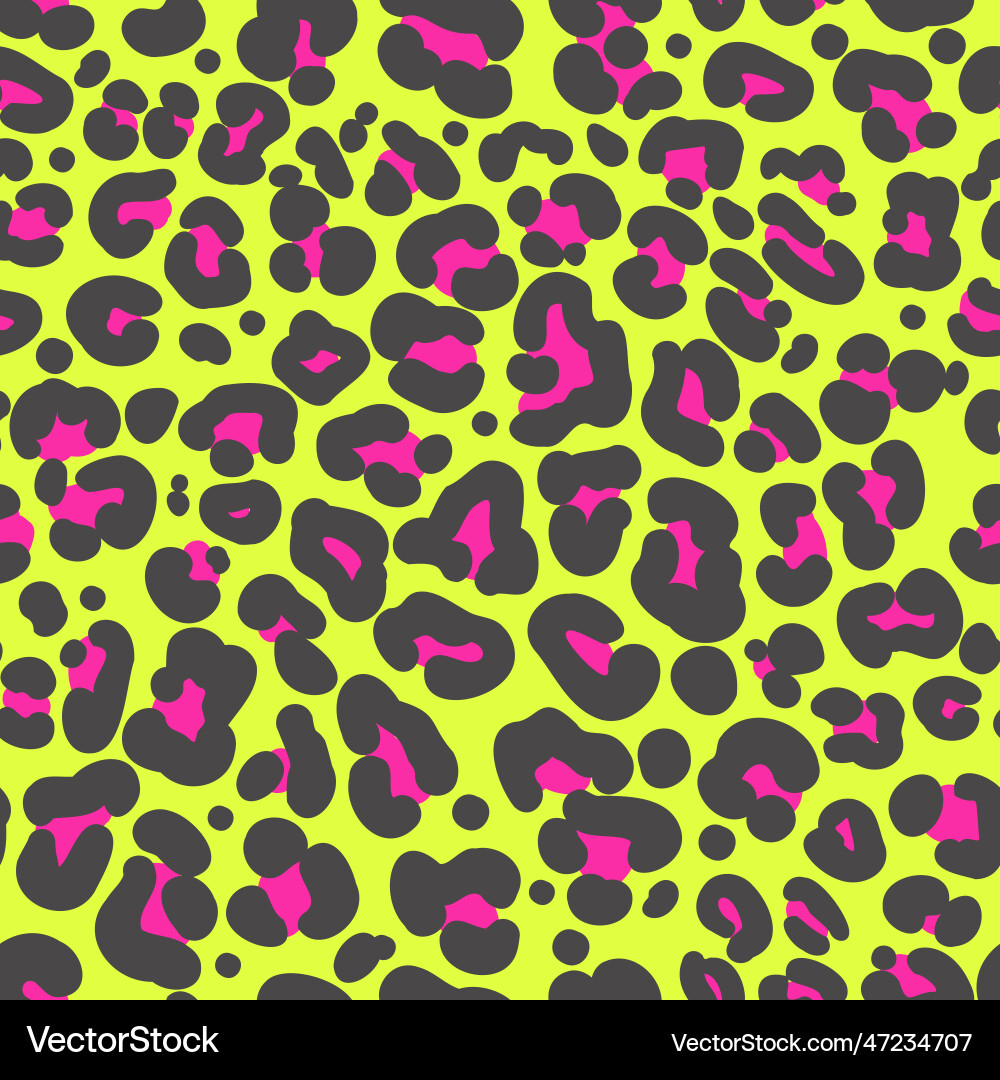Neon Leopard Print Pattern vector image