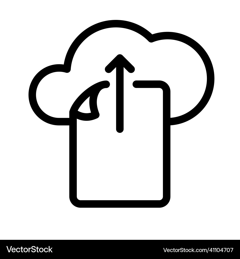 Upload document file paper page cloud single vector image