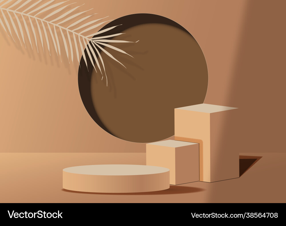 3d podium display set copy space rendering 3d podium display set copy space rendering vector image