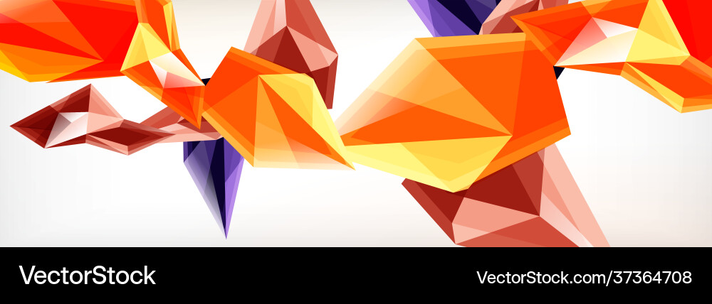 3d triangles and pyramids abstract vector image