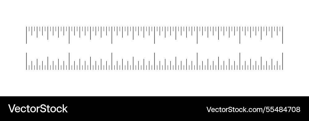 6 inches measuring tool scale for ruler Royalty Free Vector