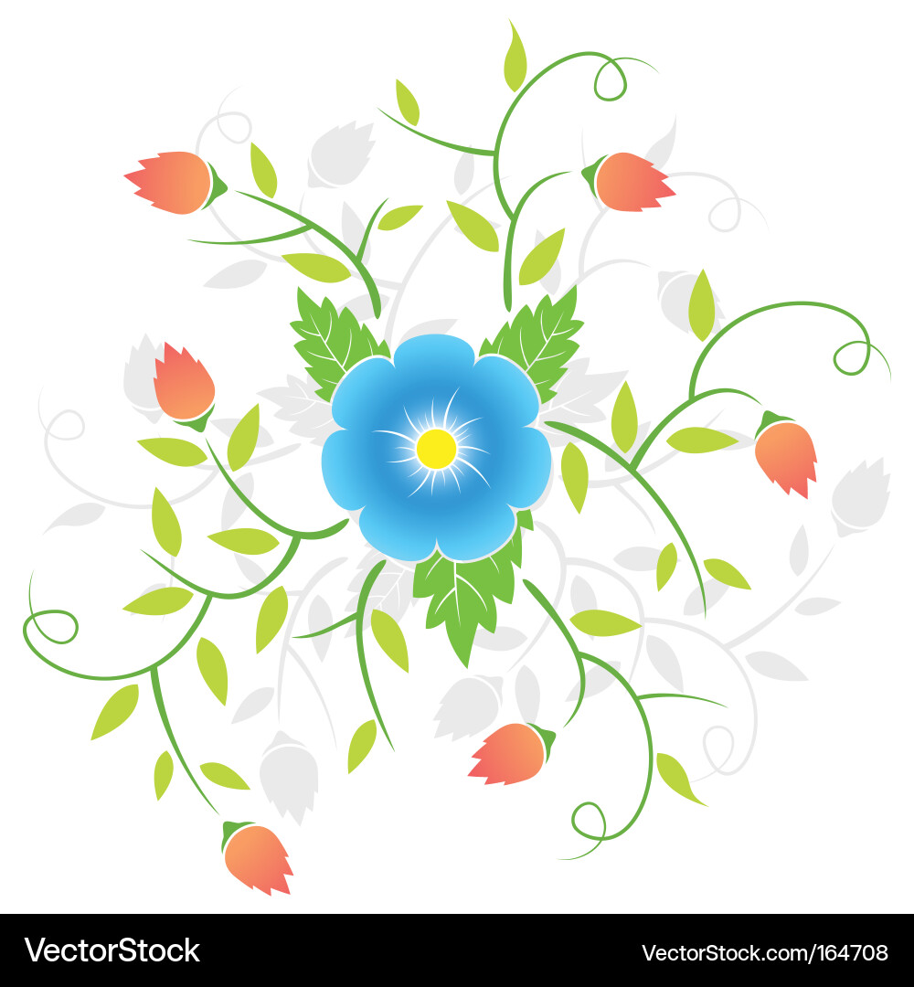 Abstract background with flower and buds vector image