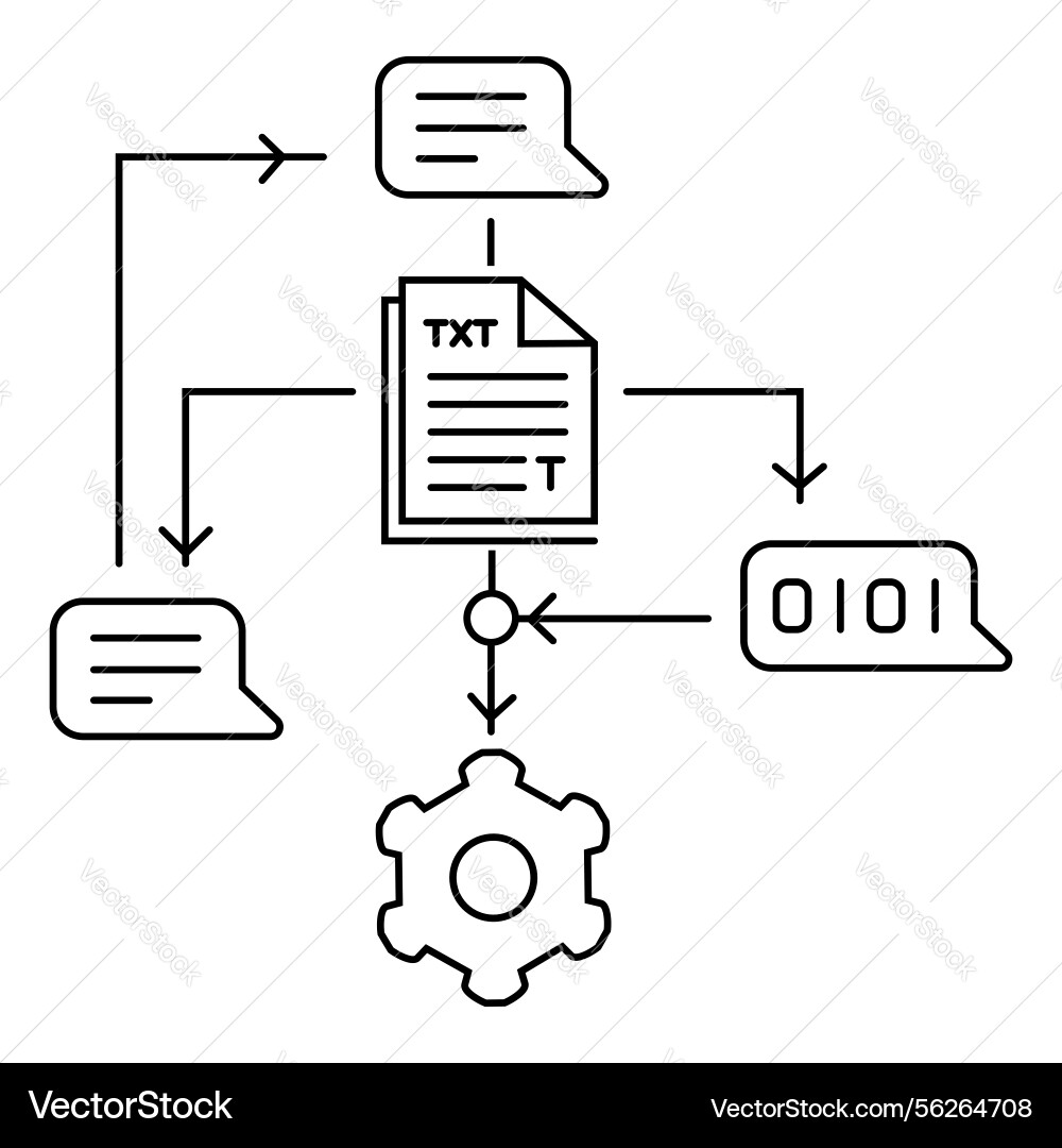 Ai-powered nlp text workflow generation icon Ai-powered nlp text workflow generation icon vektorbild