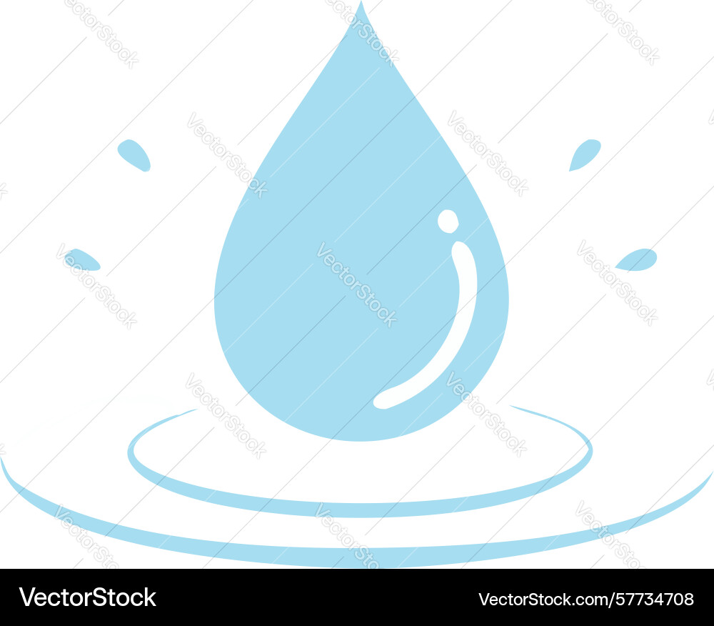 Blue water drop resting on surface creating Vector Image
