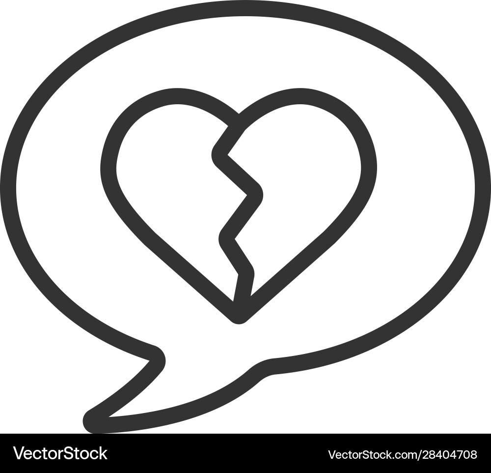 Breakup message linear icon Vector Image