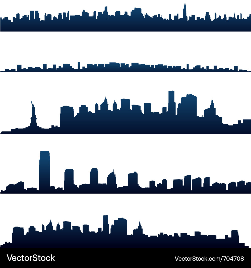 City Silhouette at Dusk Vector Image