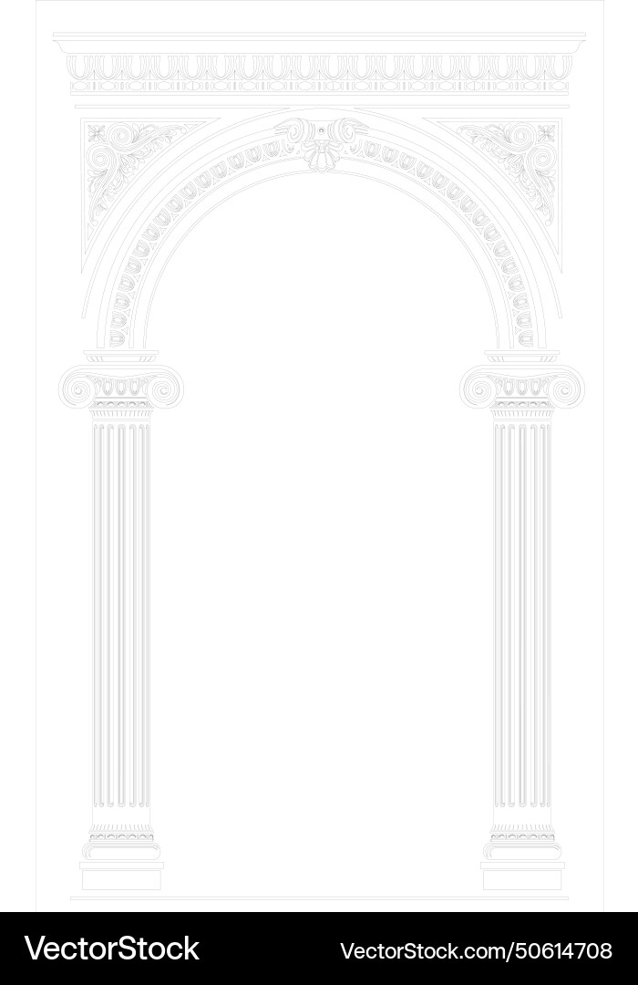 Classical arch with greek ionic columns vector image