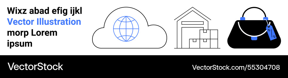 Cloud technology global data access storage vector image