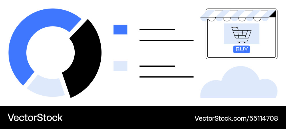 Ecommerce analysis pie chart data points Ecommerce analysis pie chart data points vector image