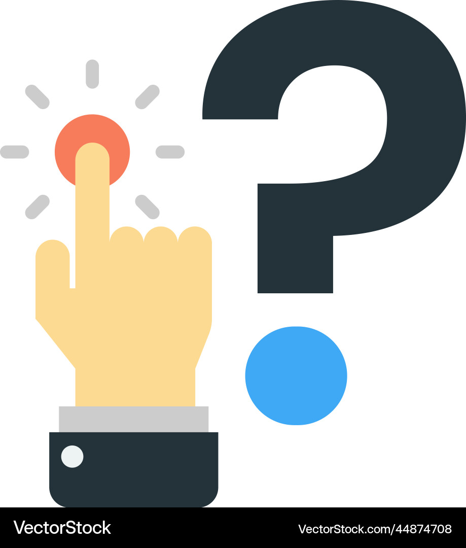 Finger and question mark in minimal style Finger and question mark in minimal style vector image
