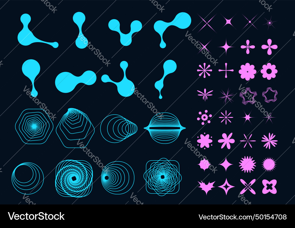 Futuristic abstract elements set collection Futuristic abstract elements set collection Vector Image