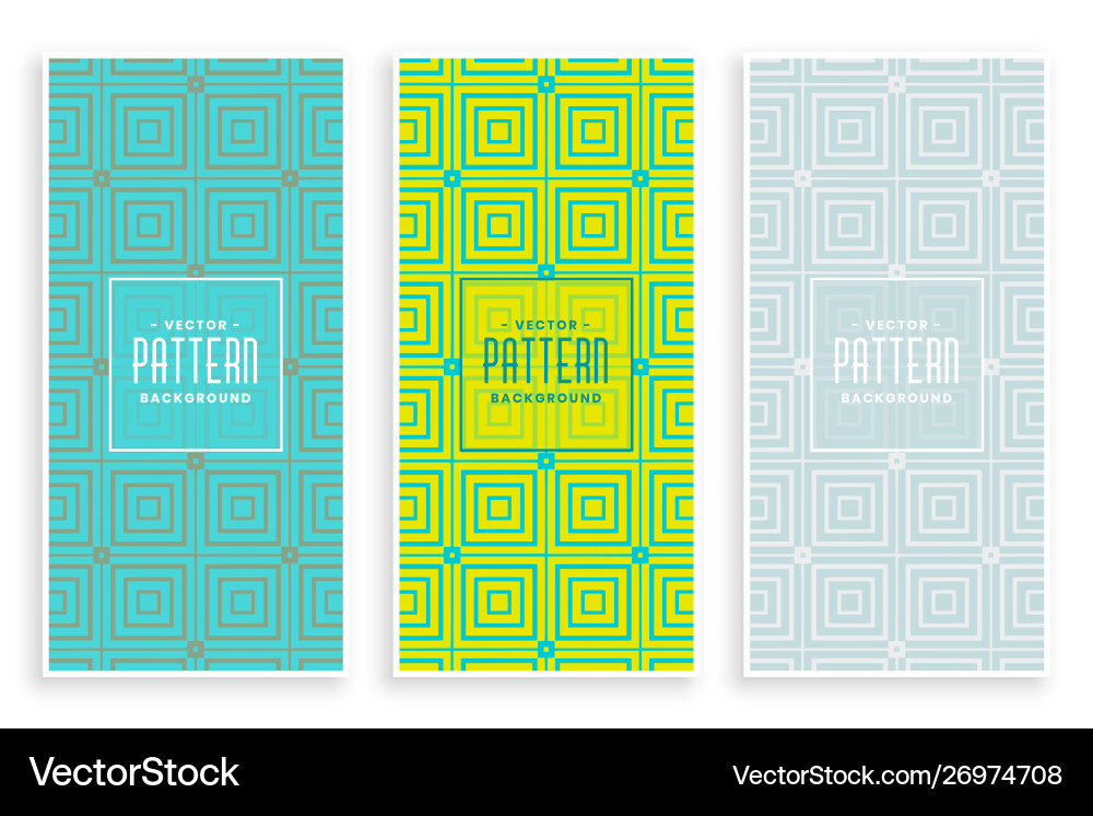 Geometric square style line pattern banner design Vector Image