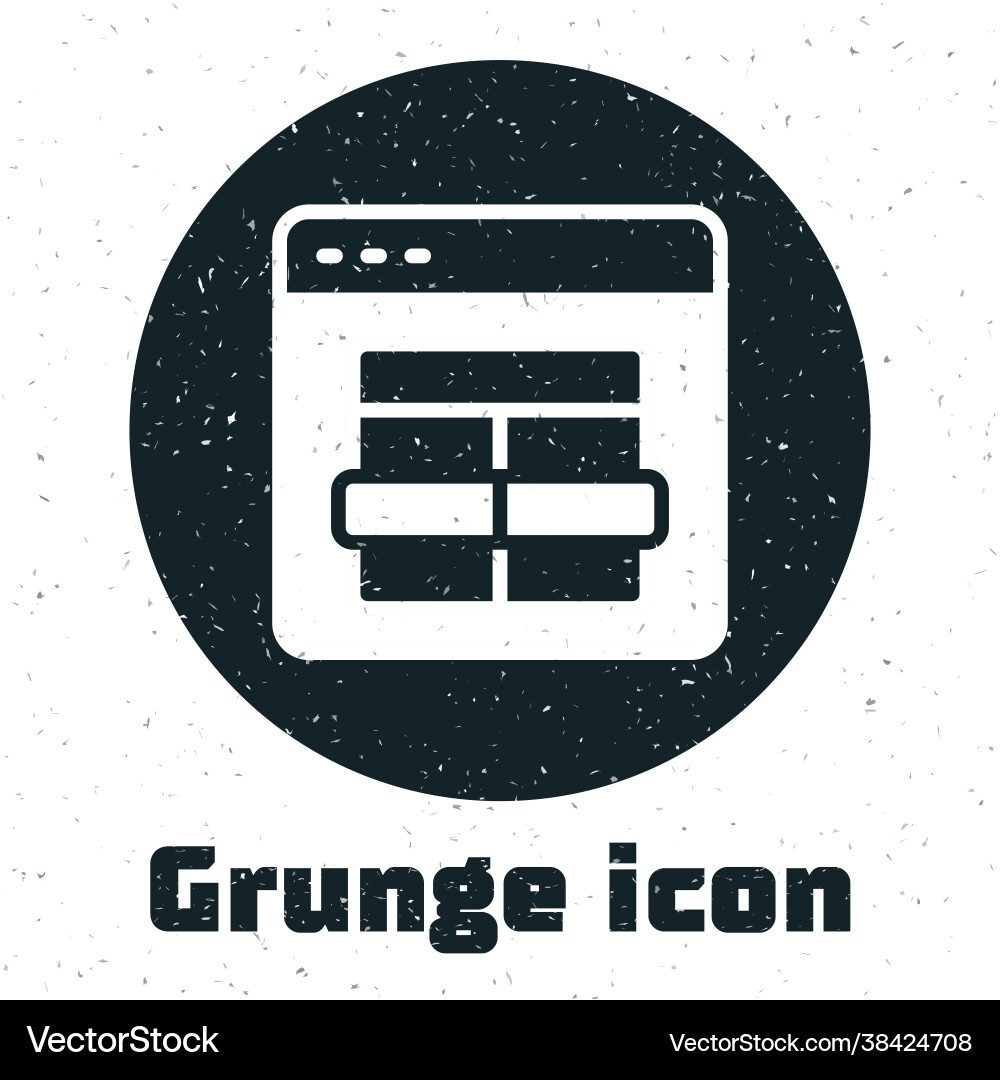 Grunge mysql code icon isolated on white Vector Image