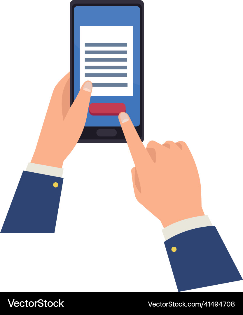 Hands using smartphone vector image