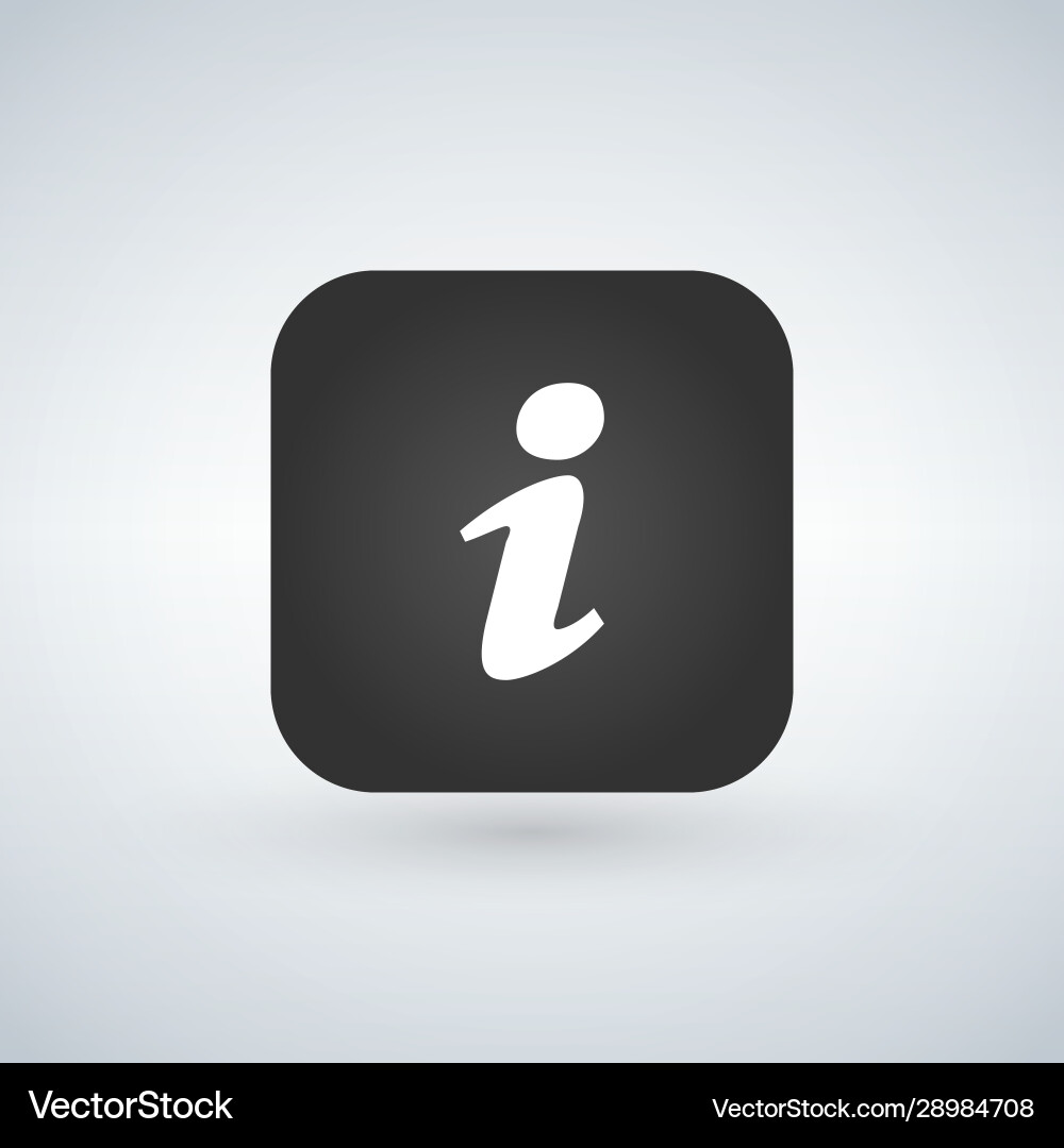 Info icon app button with shadow vector image