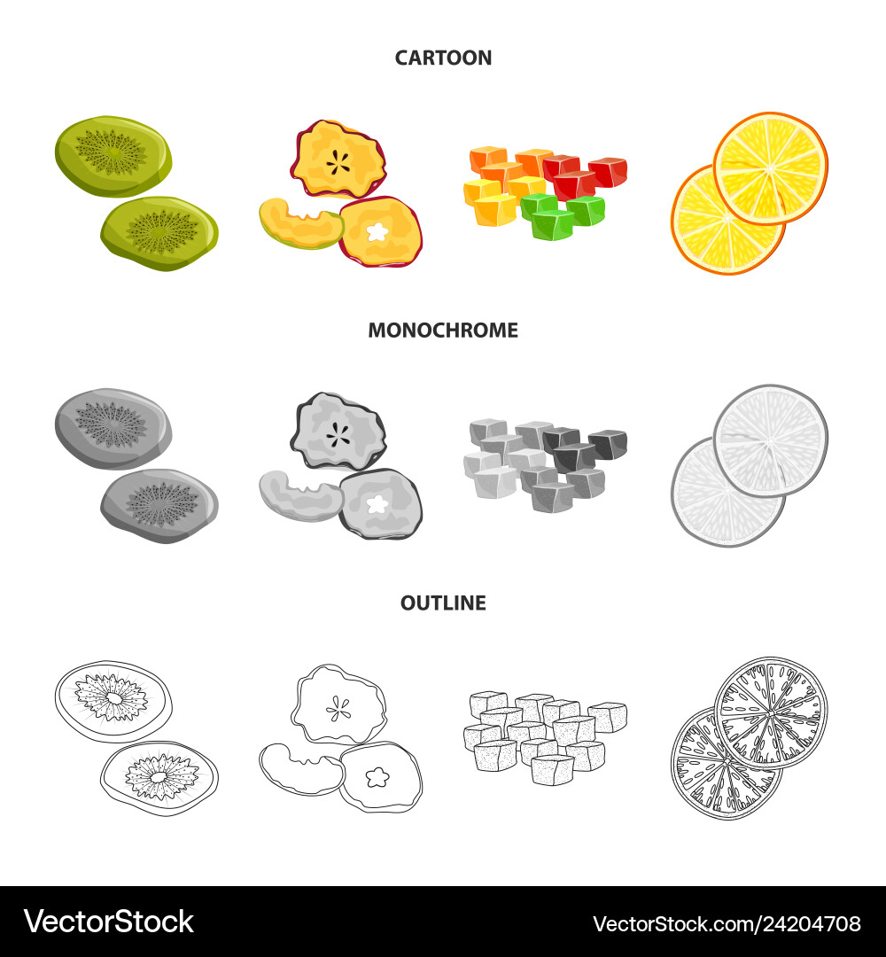 Isolated object of food and raw logo set Vector Image