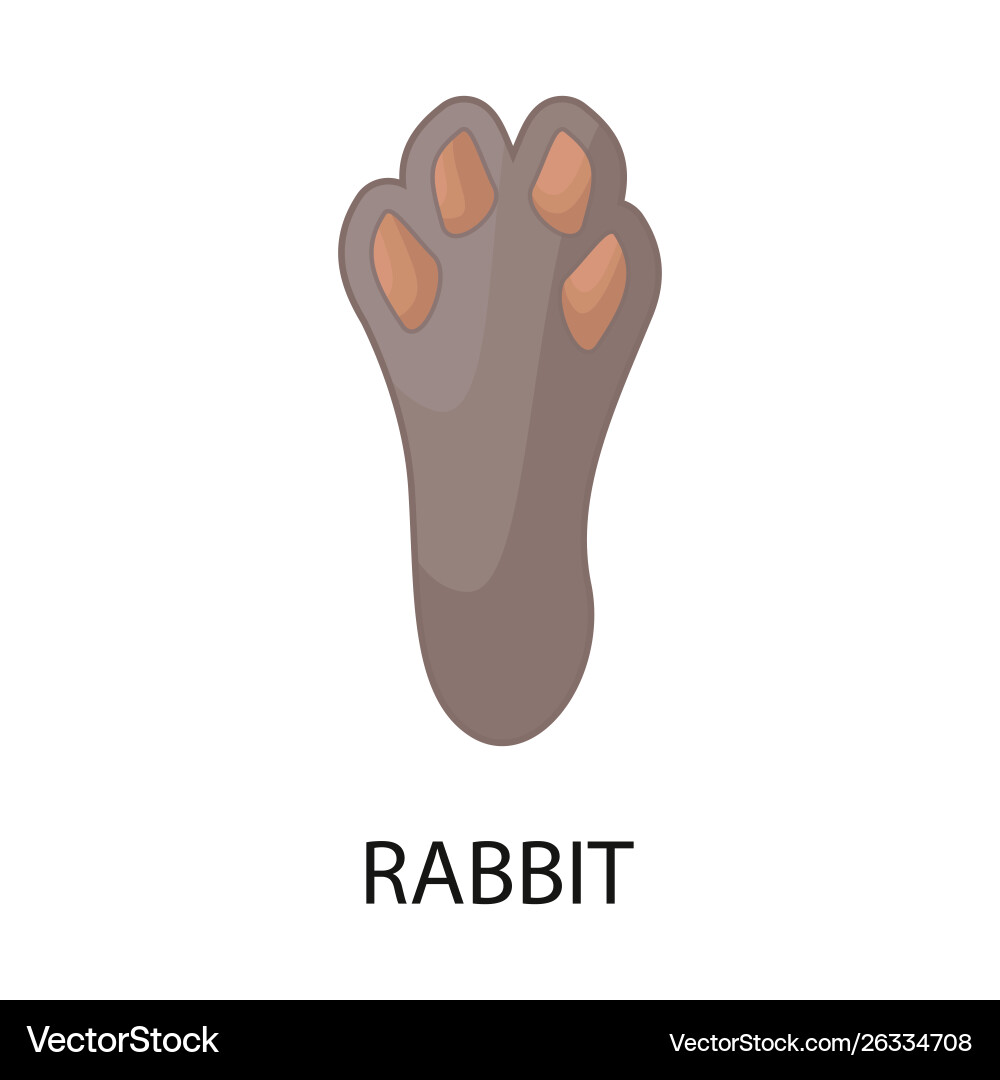 Isolated object paw and rabbit icon collection vector image