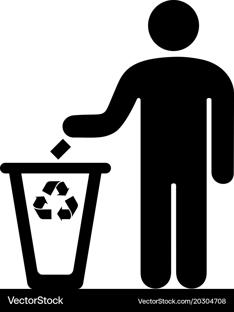 Man throwing garbage in the urn Vector Image