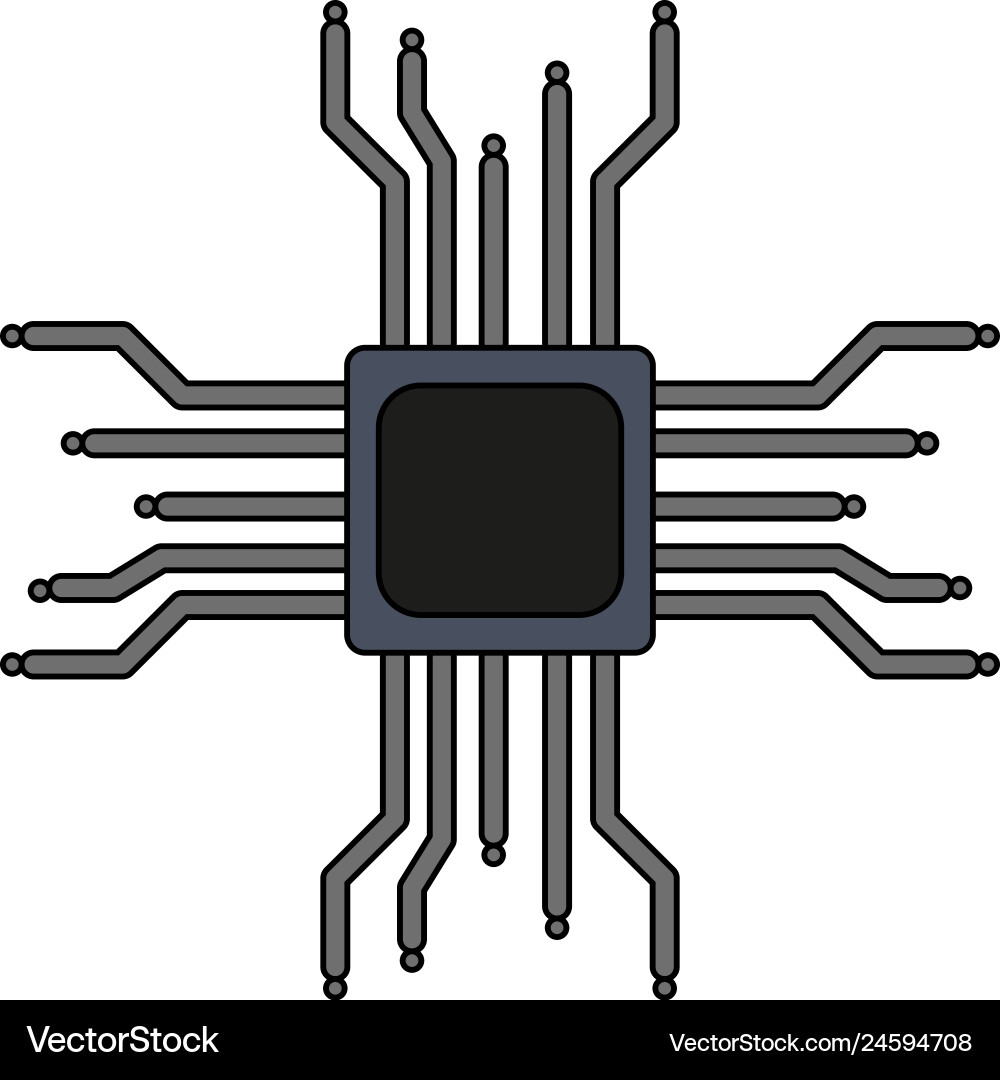 Microchip processor symbol Microchip processor symbol vector image