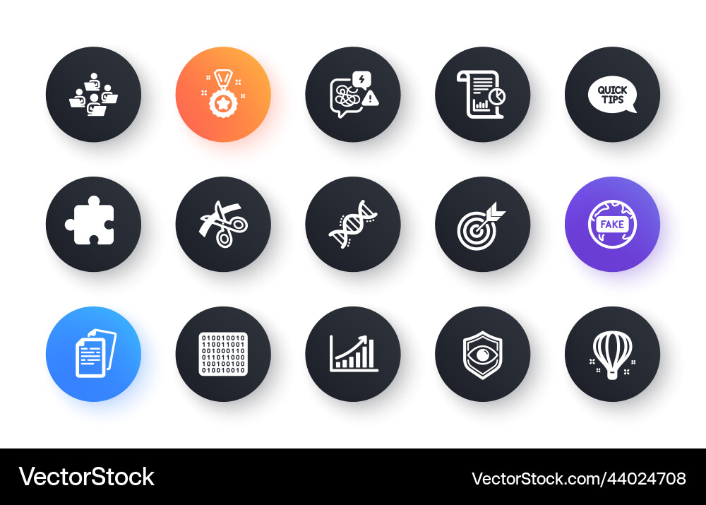 Minimal set of scissors documents and graph chart Vector Image