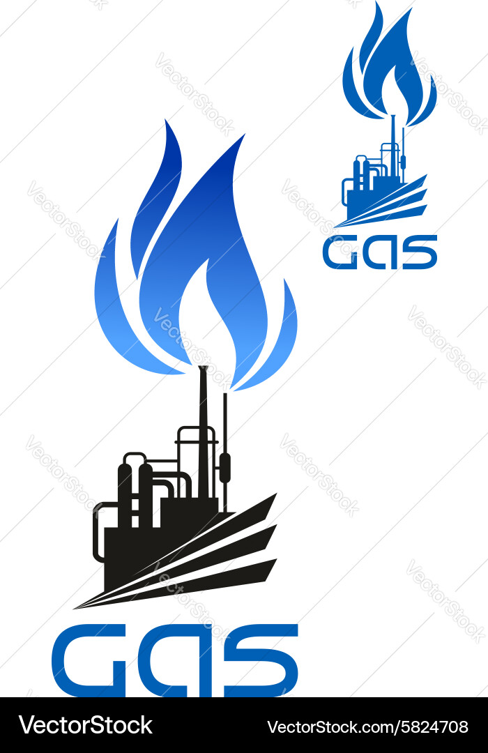 Natural gas industrial processing icon Royalty Free Vector