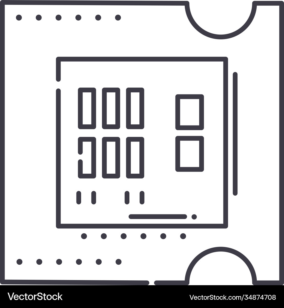 Processor icon linear isolated thin Processor icon linear isolated thin vector image