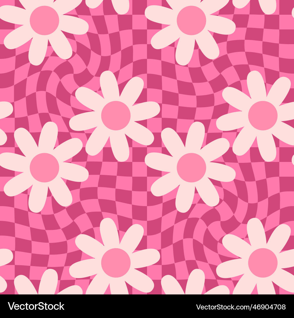 Psychedelic seamless pattern with camomile Psychedelic seamless pattern with camomile vector image