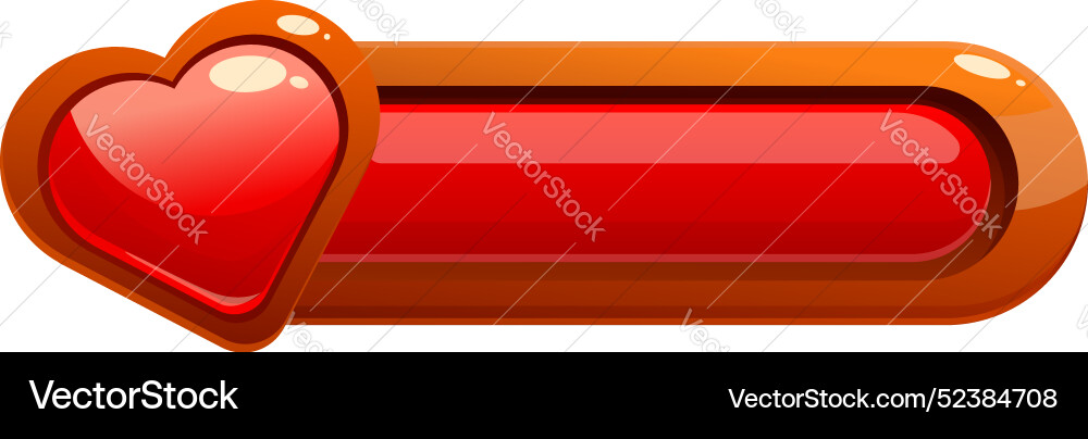 Red heart showing progress for a game or app Red heart showing progress for a game or app vector image